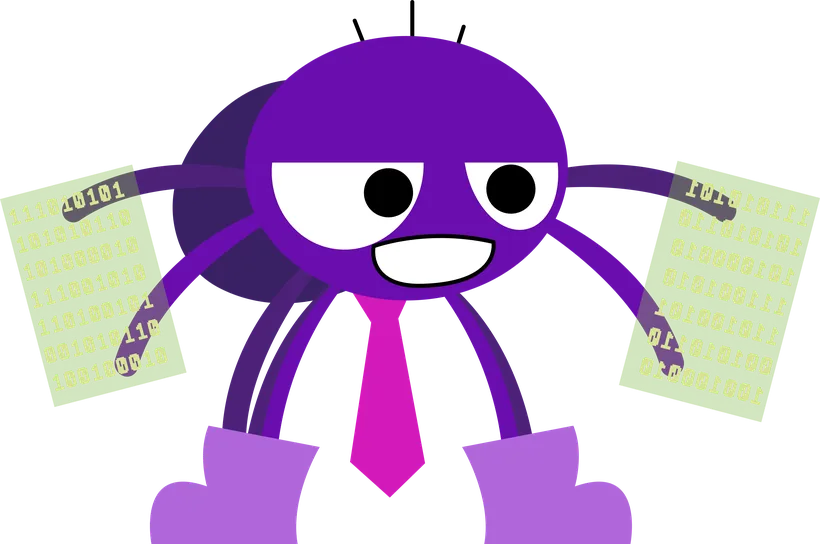 Phil, la mascotte de l’Agence Le Fil, en train de coder