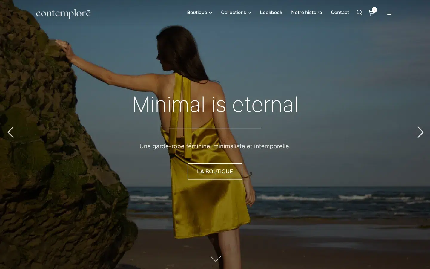 Page d’accueil du site Contemplorē
