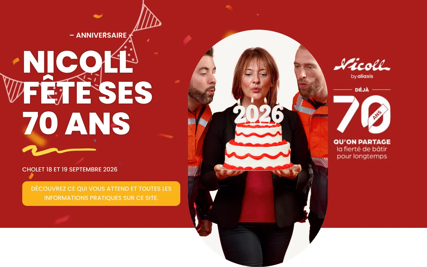 Site de l’événement des 70 ans de Nicoll, réalisé pour The Xperience Group