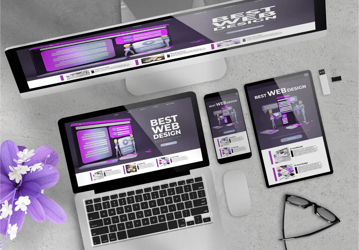 Un même site affiché sur ordinateur, portable, tablette et smartphone